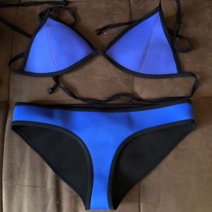 Triangl blue bikini bottoms medium too large